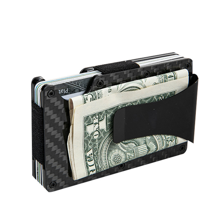 Carbon Fiber RFID Wallet Minimalist with Cash Clip